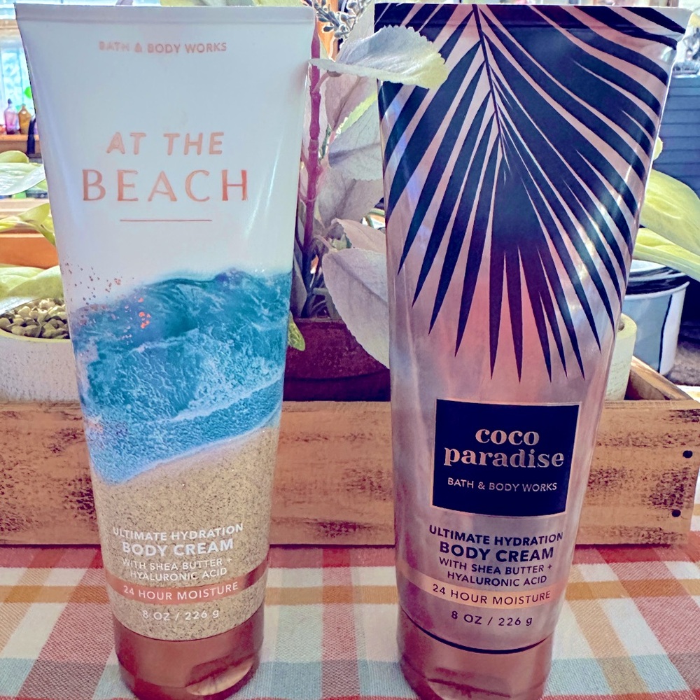 Bath and body Works Lotions / At The Beach & Coco Paradise